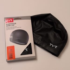 TYR Warmwear Silicone Black Swim Cap Lot Of 2 - Adult, Unisex, One Size